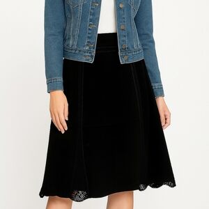 In Suede Women's Black Suede Leather Skirt Size 14 Lace Western Classic Winter